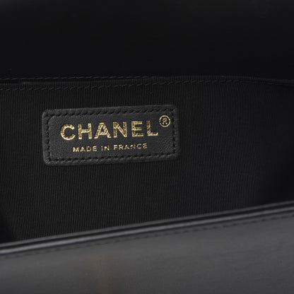 Chanel Metallic Crumpled Goatskin Small Boy Flap Black Gold 6 of 13