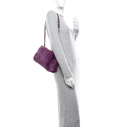 Chanel Rabbit Fur Shoulder Bag Purple 2 of 12