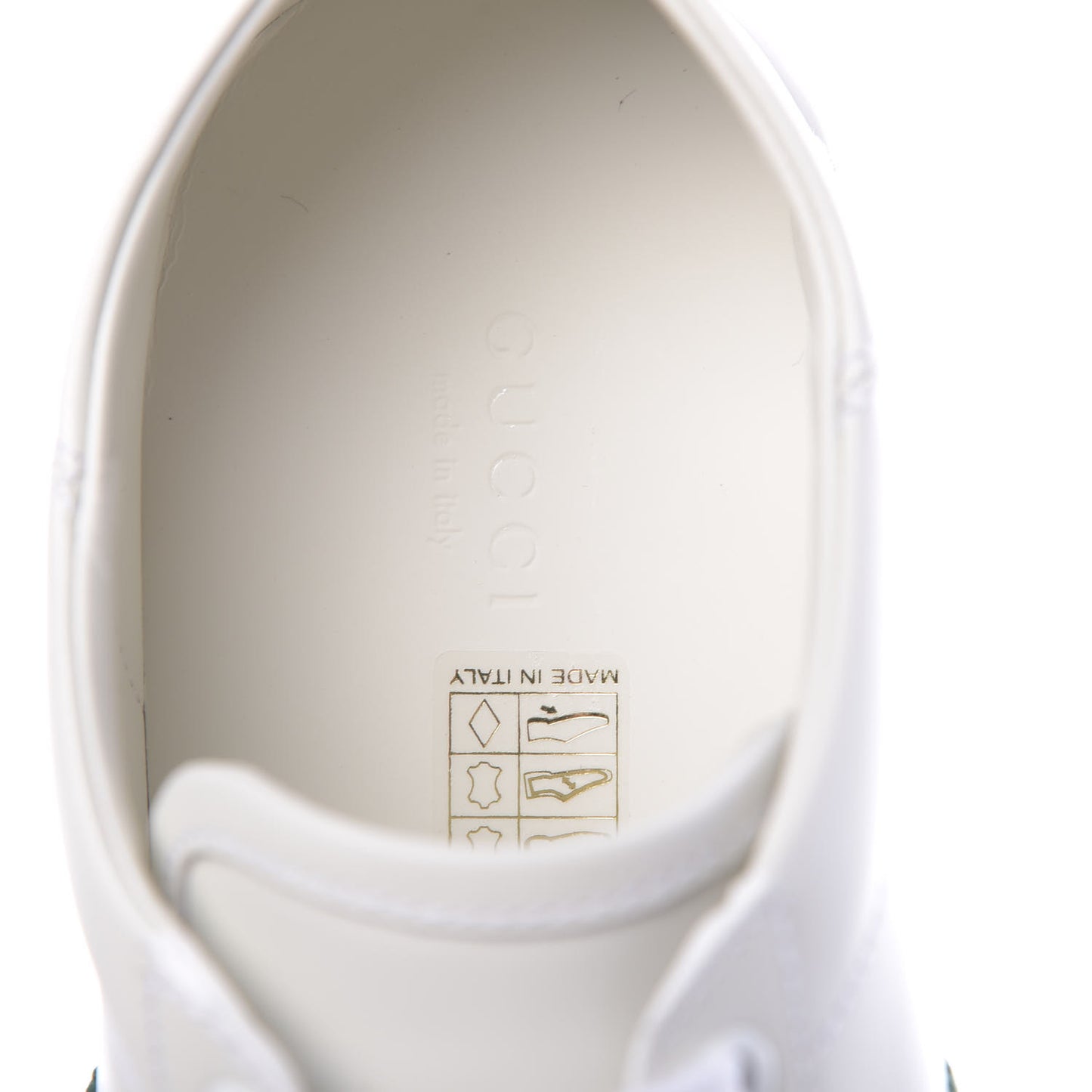 Calfskin Web Bee Embroidered Womens Ace Sneakers 39.5 White Green