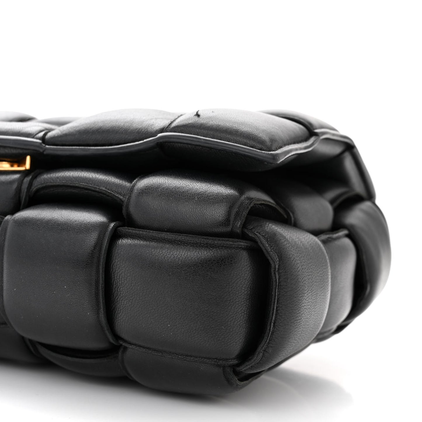 BOTTEGA VENETA Nappa Maxi Intreccio Padded Cassette Crossbody Bag Black