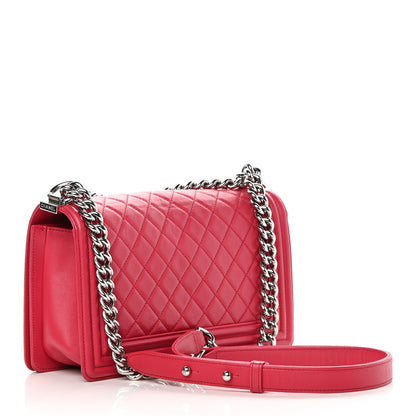 Chanel Lambskin Quilted Medium Boy Flap Fuchsia 2 of 17