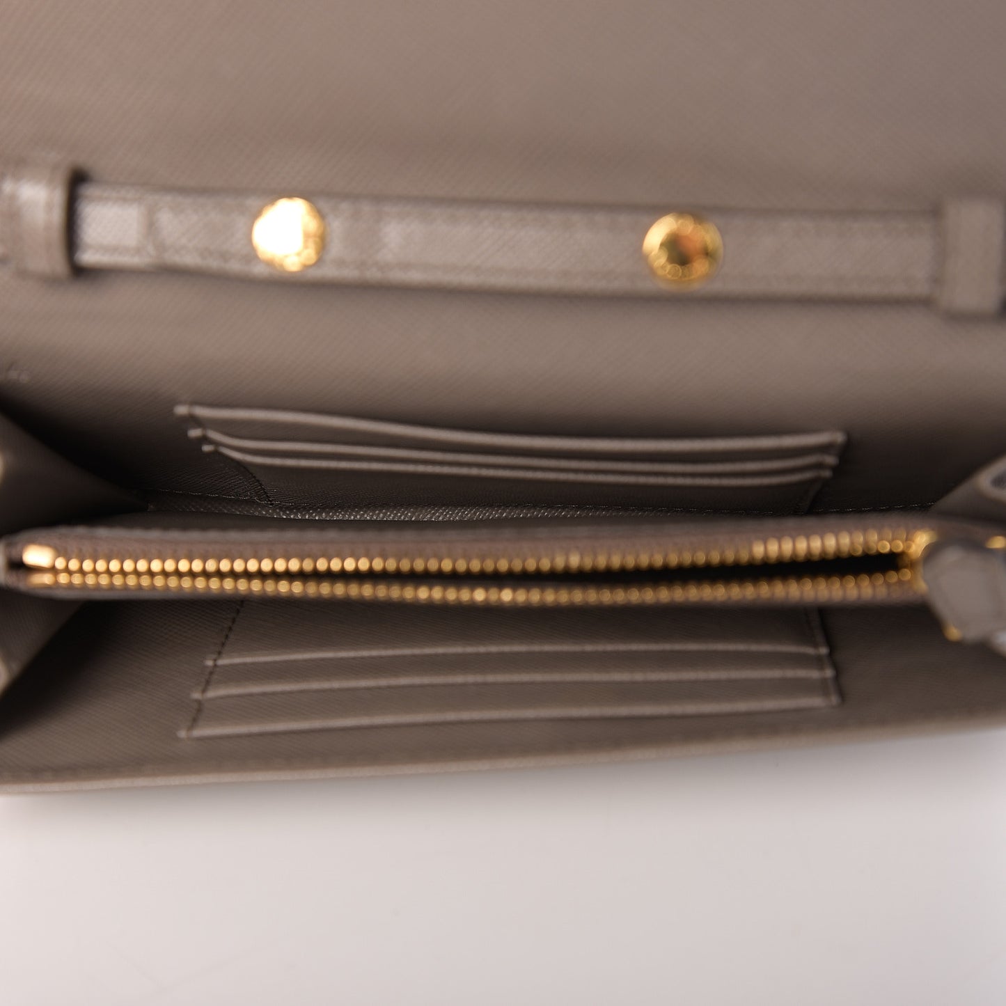 Saffiano Metal Flap Wallet With Strap Argilla