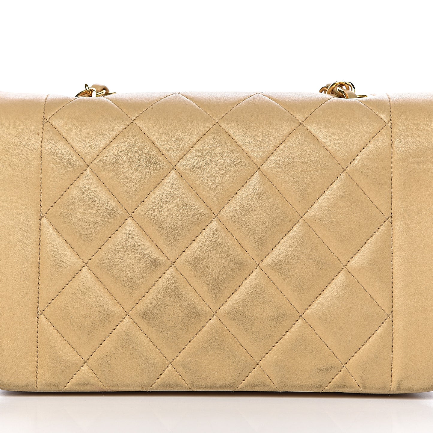 Lambskin Quilted Small Flap Beige