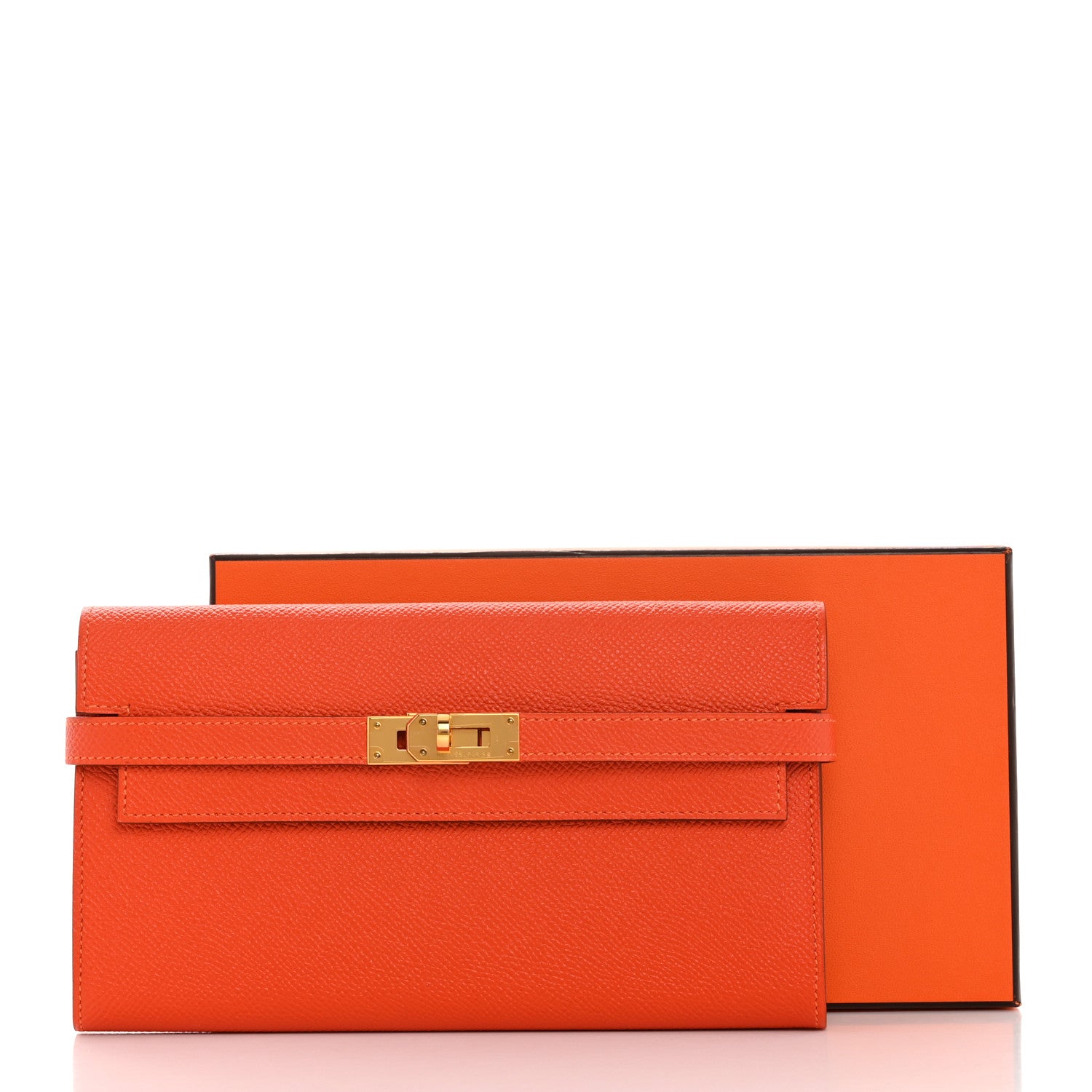Hermes Epsom Kelly Longue Wallet Orange 9 of 9