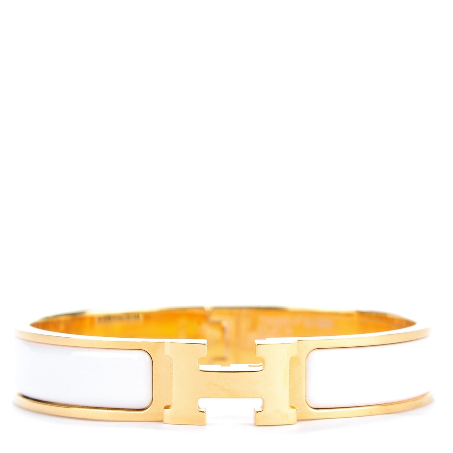 Enamel Narrow Clic Clac H Bracelet GM White