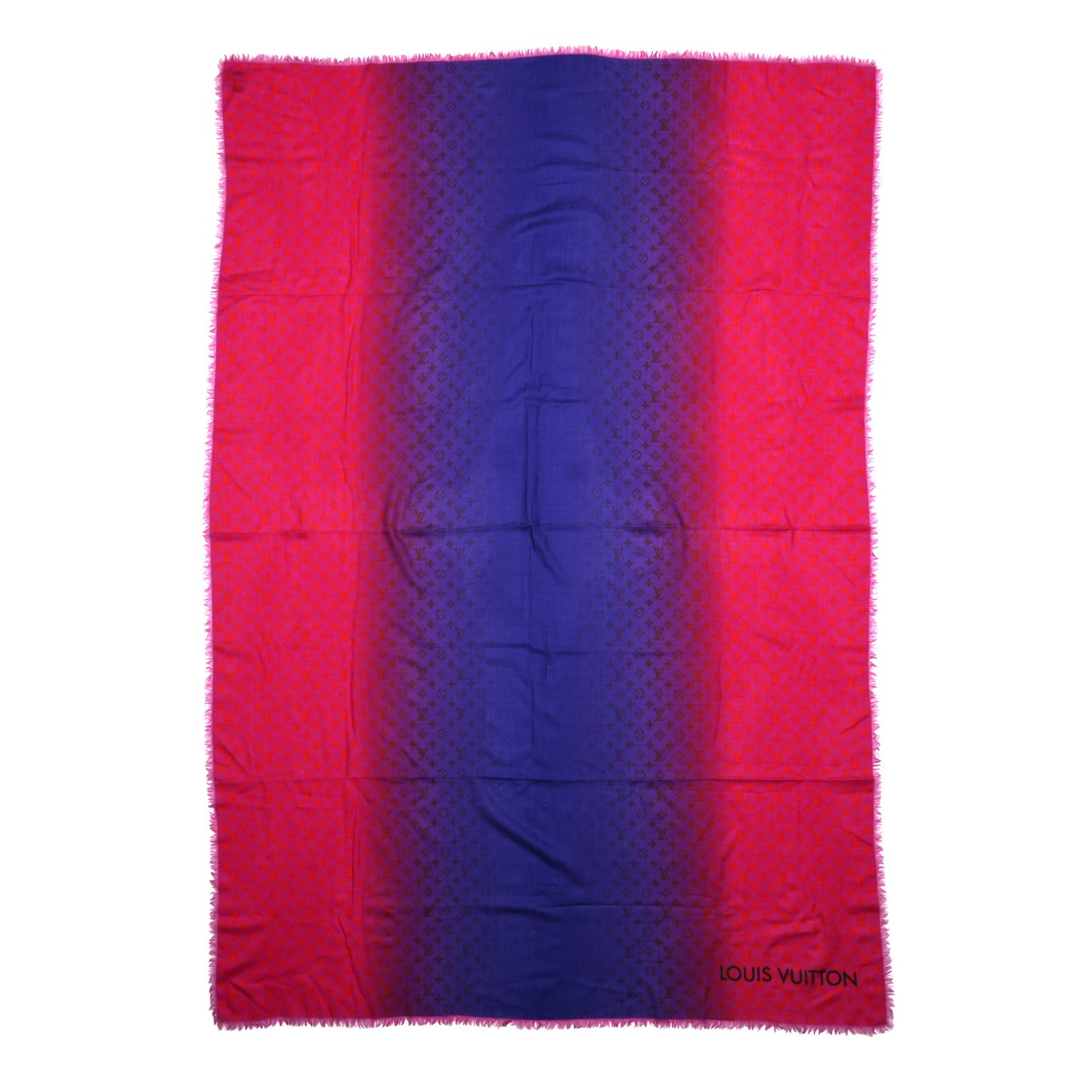 Wool Monogram Telling Stole Rose Pop
