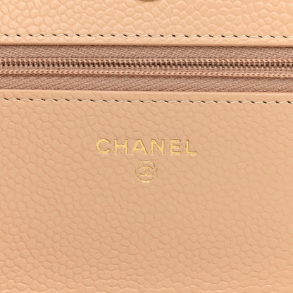 Chanel Caviar Quilted Wallet On Chain WOC Beige 6 of 12