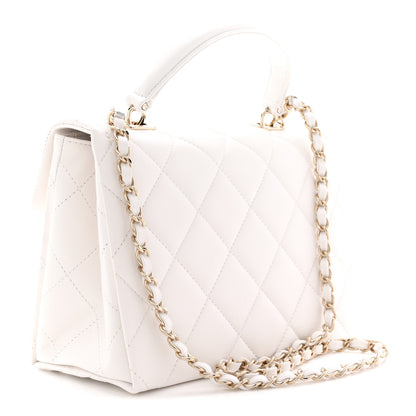 Chanel Caviar Quilted Medium Retro Twist Top Handle Flap White 3 of 11