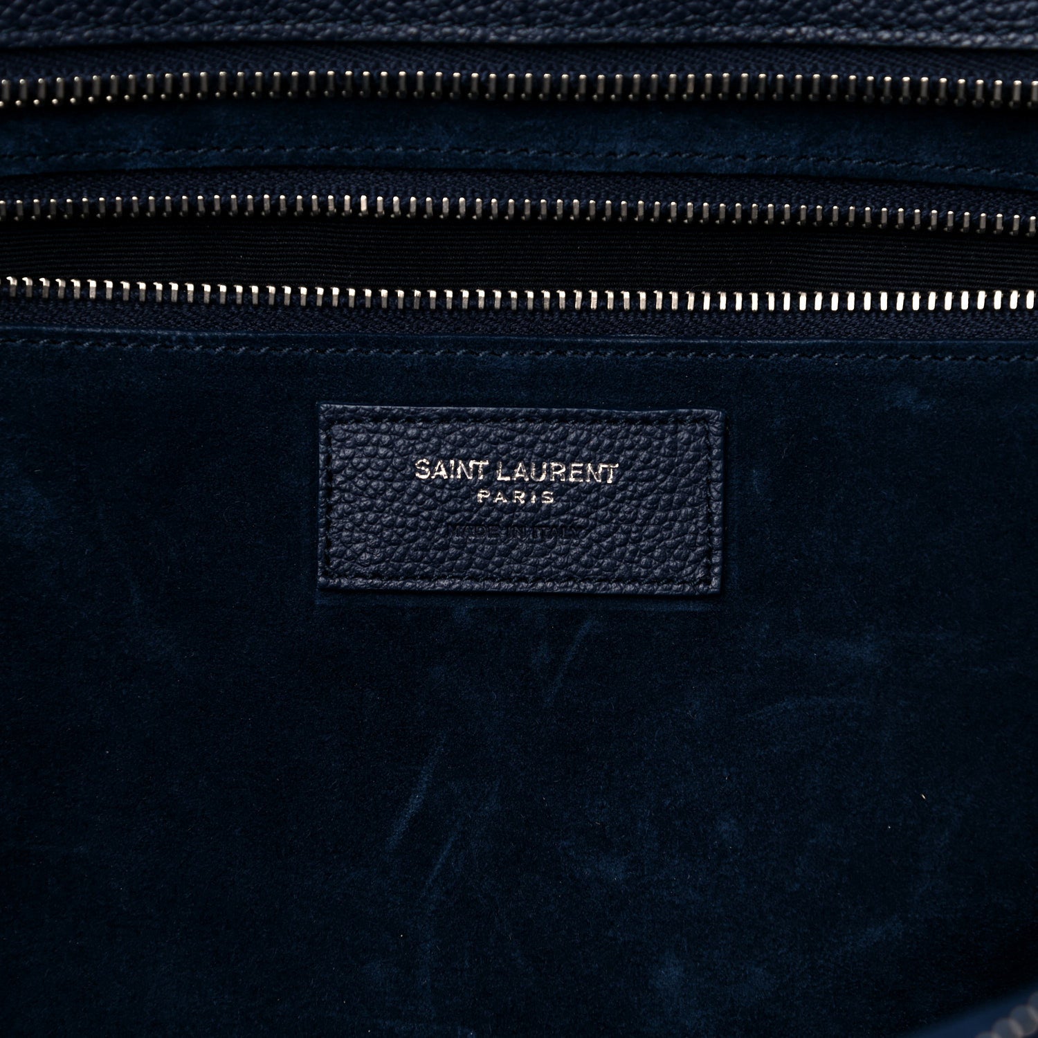 Saint Laurent Calfskin Medium Rive Gauche Cabas Navy Blue 7 of 17