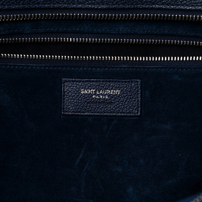 Saint Laurent Calfskin Medium Rive Gauche Cabas Navy Blue 7 of 17