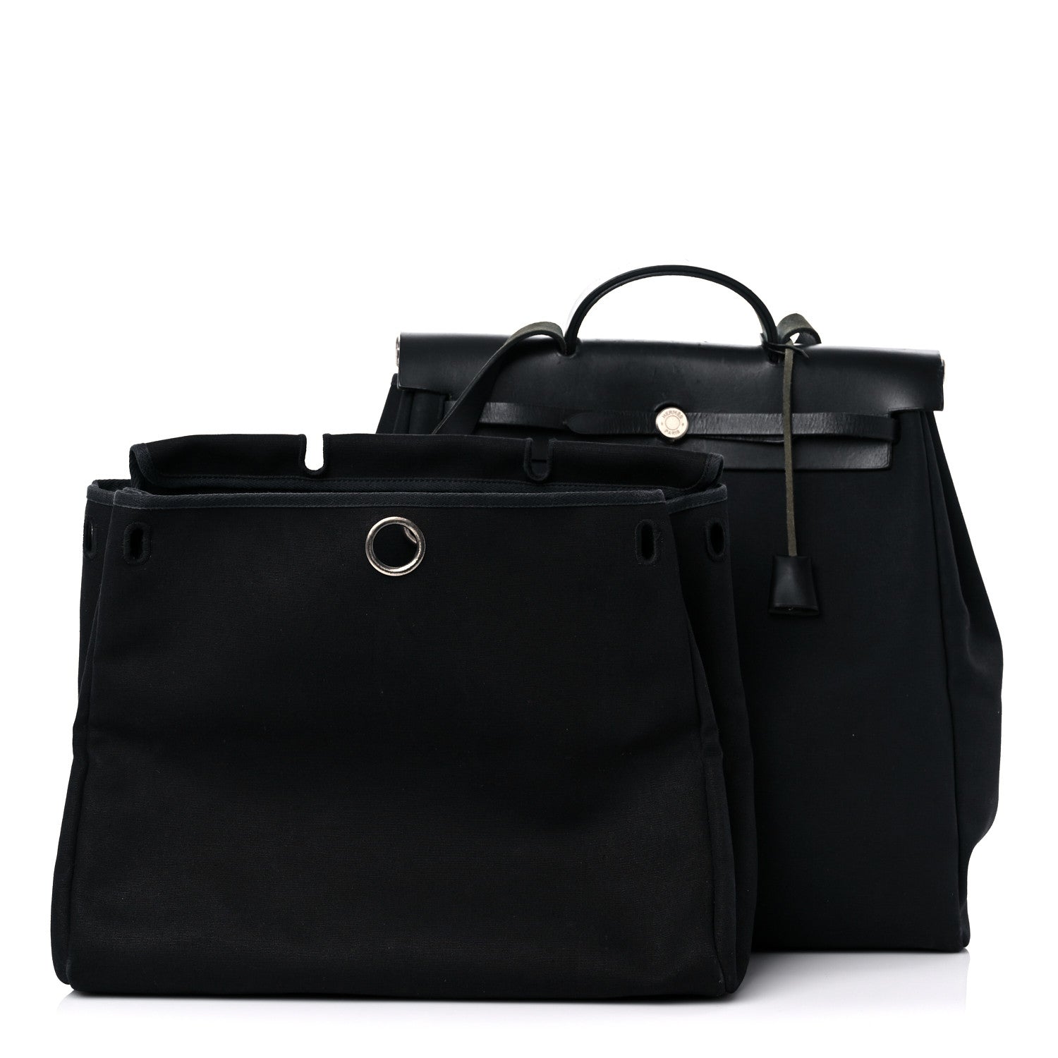 Hermes Toile Vache Calfskin Herbag 39 MM Black 1 of 21