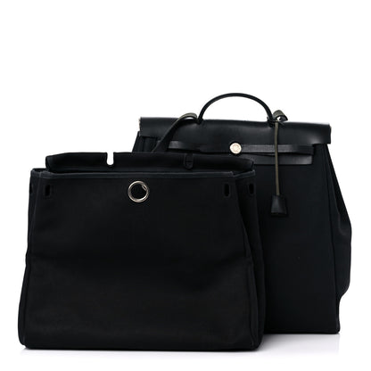 Hermes Toile Vache Calfskin Herbag 39 MM Black 1 of 21