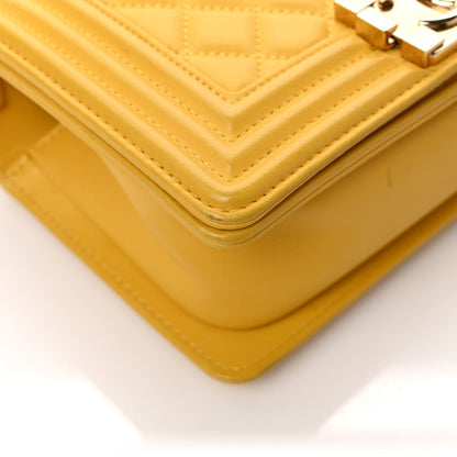 Chanel Lambskin Quilted Small Boy Flap Yellow 10 of 12