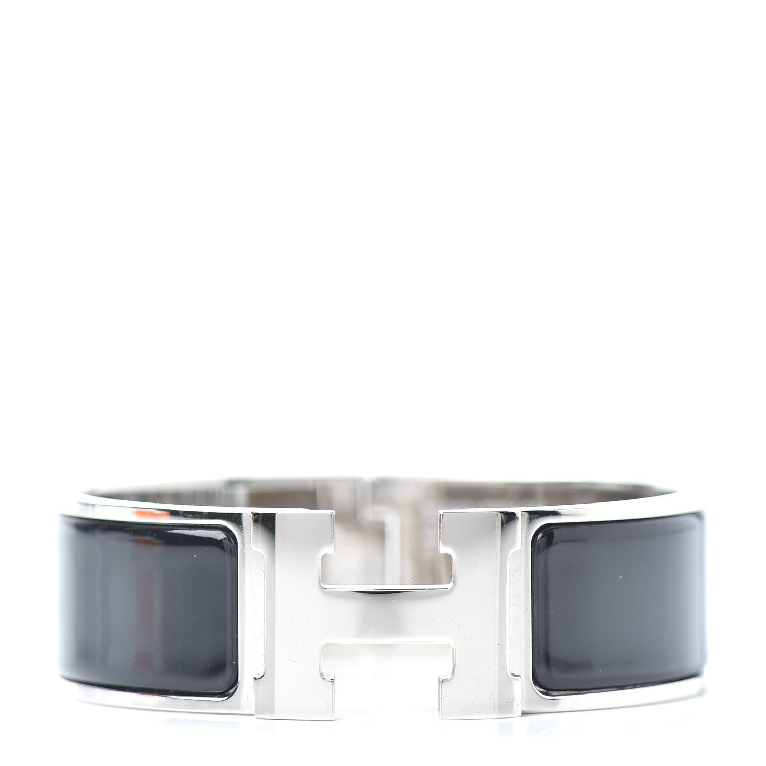 Hermes Enamel Wide Clic Clac H Bracelet GM Black 1 of 4