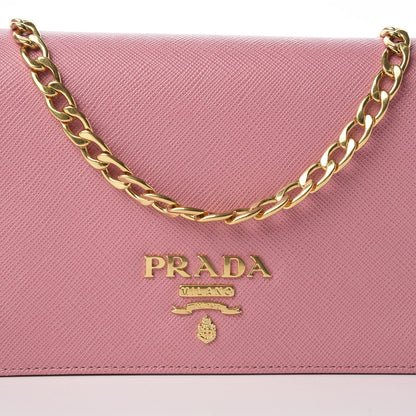 Prada Saffiano Lux Chain Wallet Petalo 10 of 10