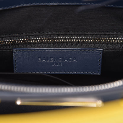 Balenciaga Smooth Calfskin Karung Padlock Work XS Bleu Outremer Jaune Citrus 6 of 9