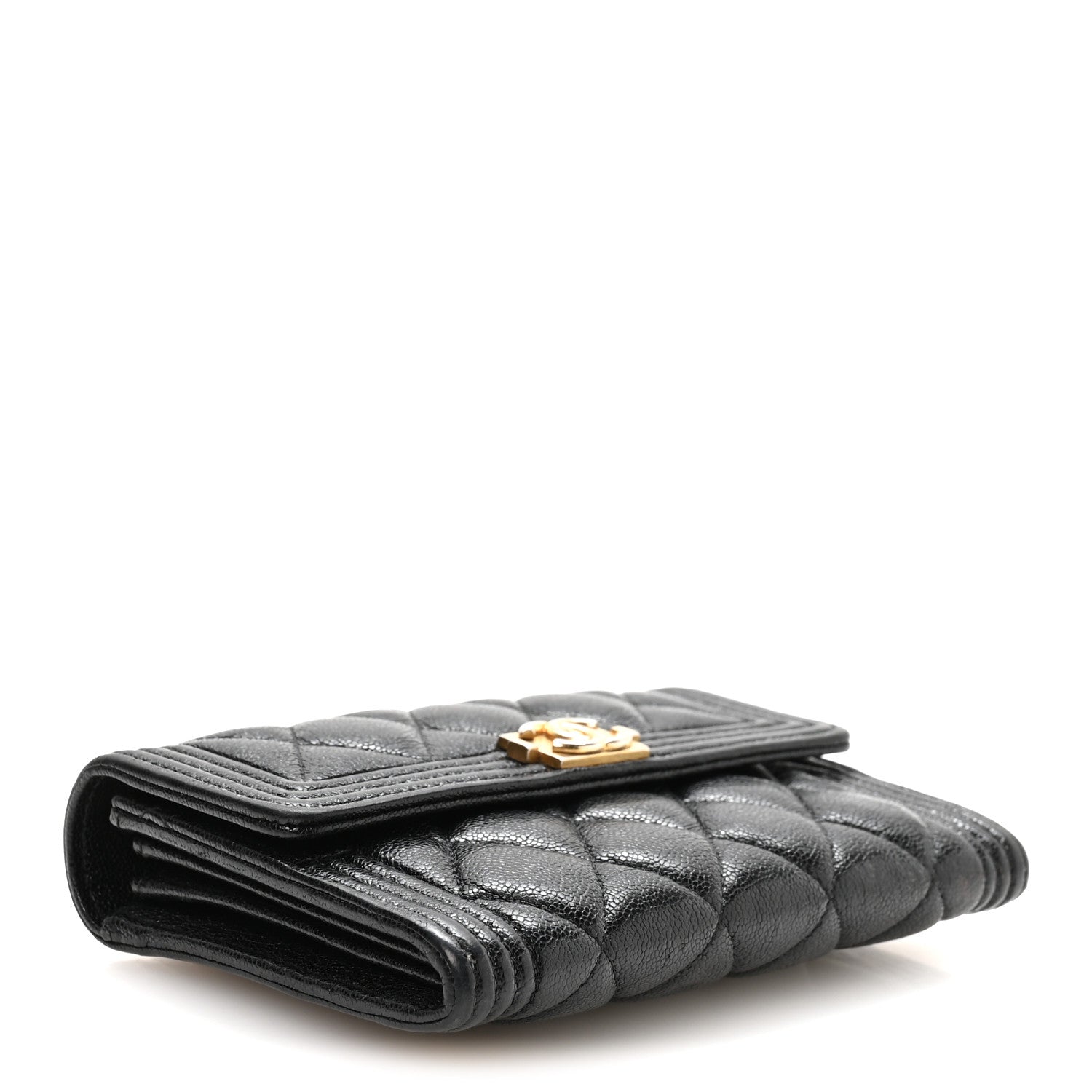 Chanel Caviar Quilted Medium Boy Flap Wallet Black 4 of 9