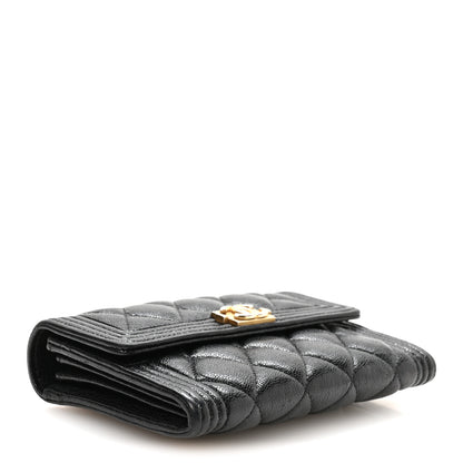 Chanel Caviar Quilted Medium Boy Flap Wallet Black 4 of 9