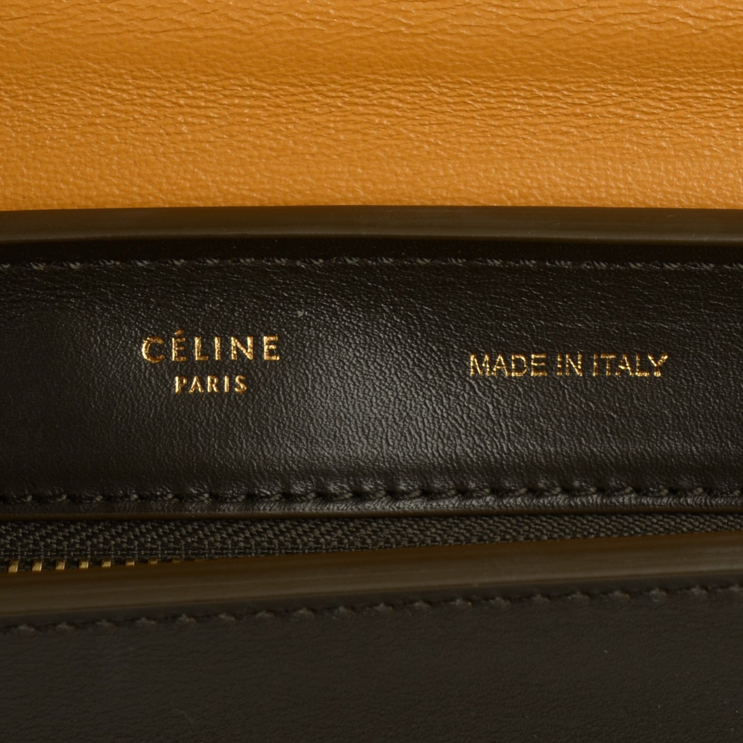 Celine Smooth Calfskin Suede Medium Tri-Color Trapeze Mustard 6 of 9