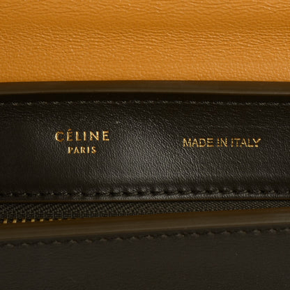 Celine Smooth Calfskin Suede Medium Tri-Color Trapeze Mustard 6 of 9