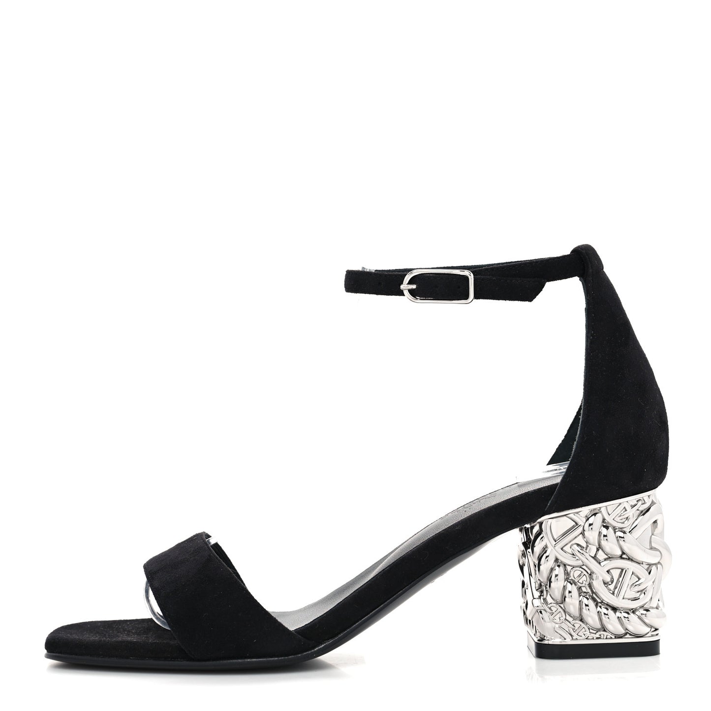 Suede Goatskin Glam 60 Sandals 37 Black
