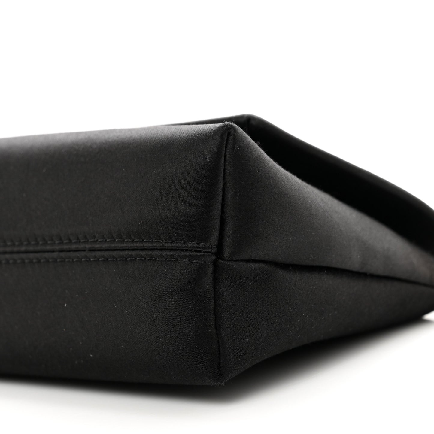 Satin Mini Label Chain Shoulder Bag Black