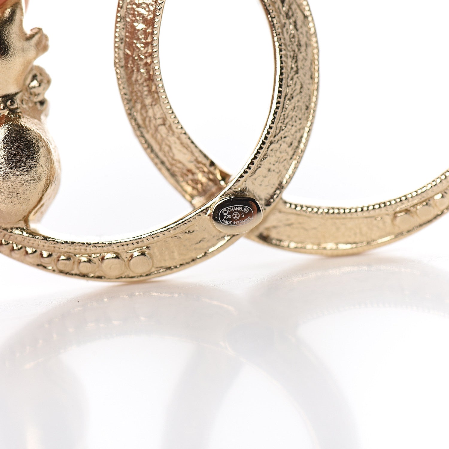 Chanel Pearl Crystal CC Brooch Gold 3 of 4