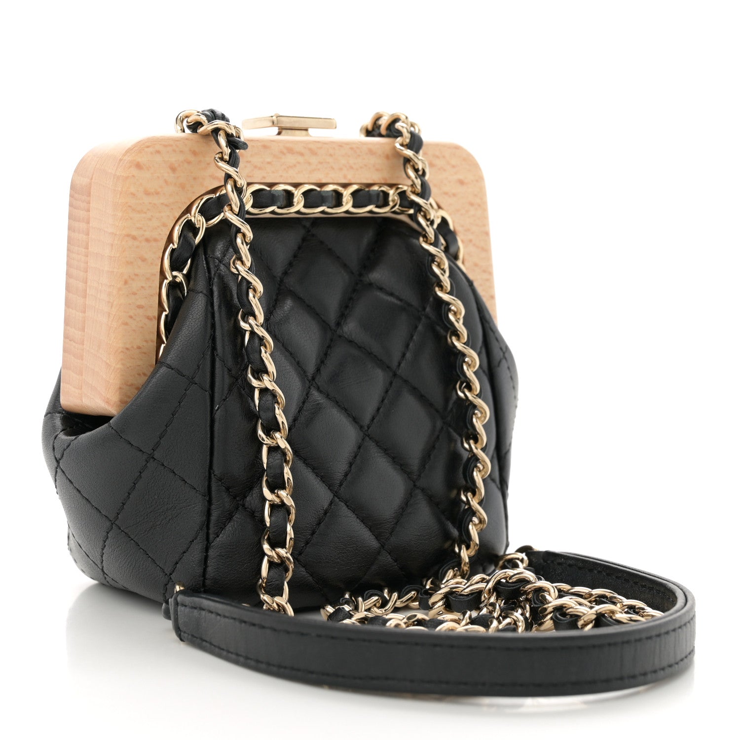 Chanel Lambskin Quilted Hollywood Clutch Black 3 of 10