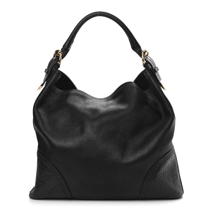 Gucci Calfskin Guccissima Trim Large Signoria Hobo Black 1 of 11