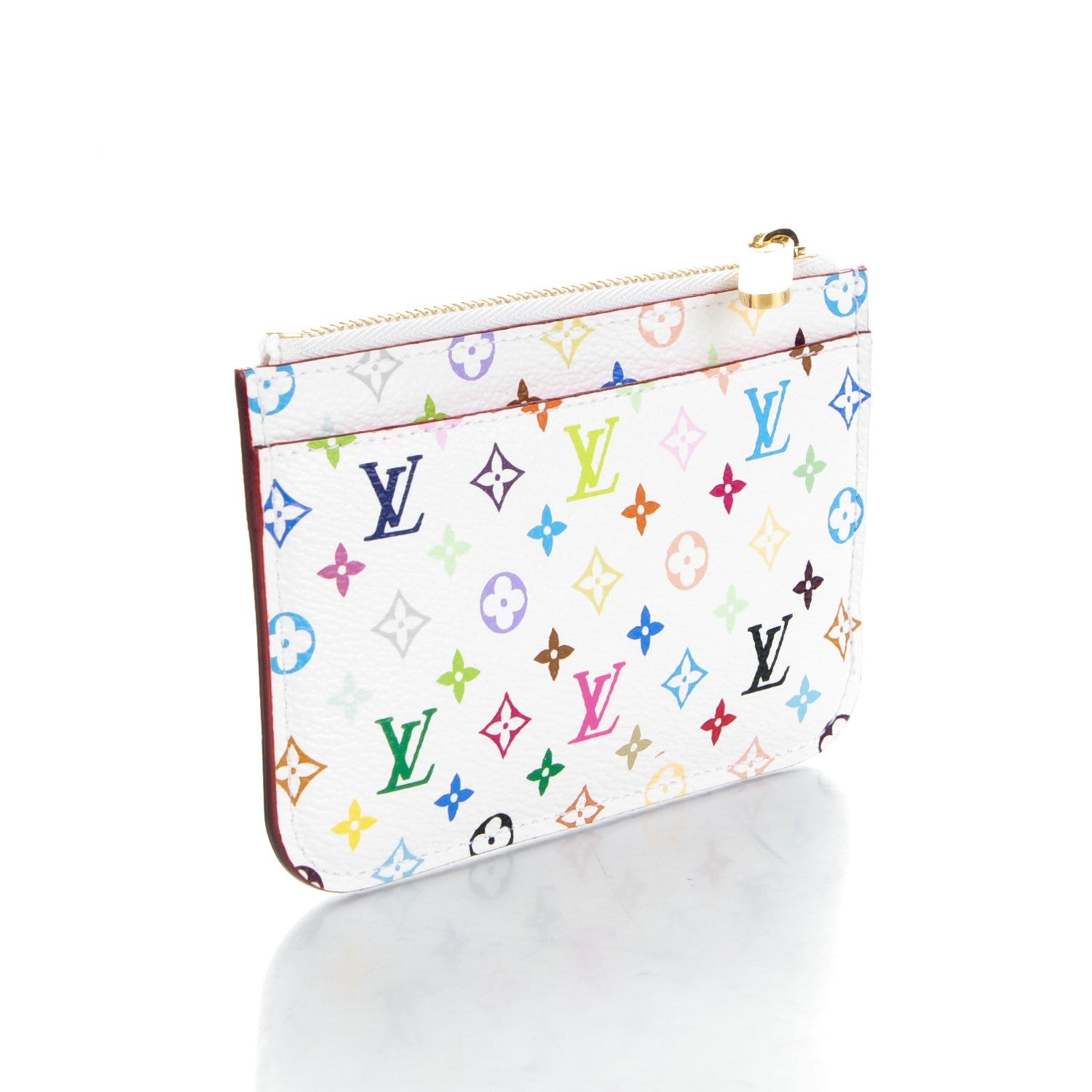 Louis Vuitton Monogram Multicolor Key Pouch White Litchi 3 of 7
