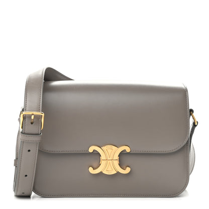 Celine Shiny Calfskin Medium Triomphe Pebble 1 of 10