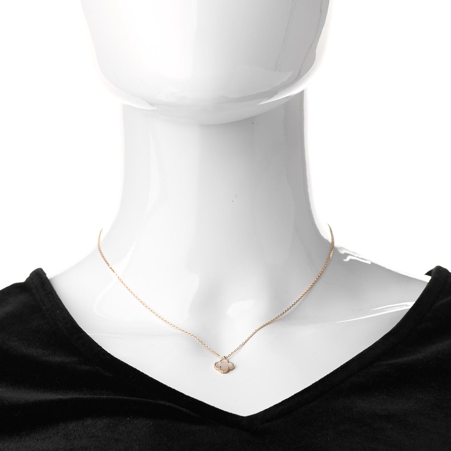 18K Yellow Gold Mother of Pearl Sweet Alhambra Pendant Necklace