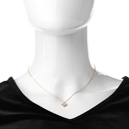 Van Cleef & Arpels 18K Yellow Gold Mother of Pearl Sweet Alhambra Pendant Necklace 2 of 7