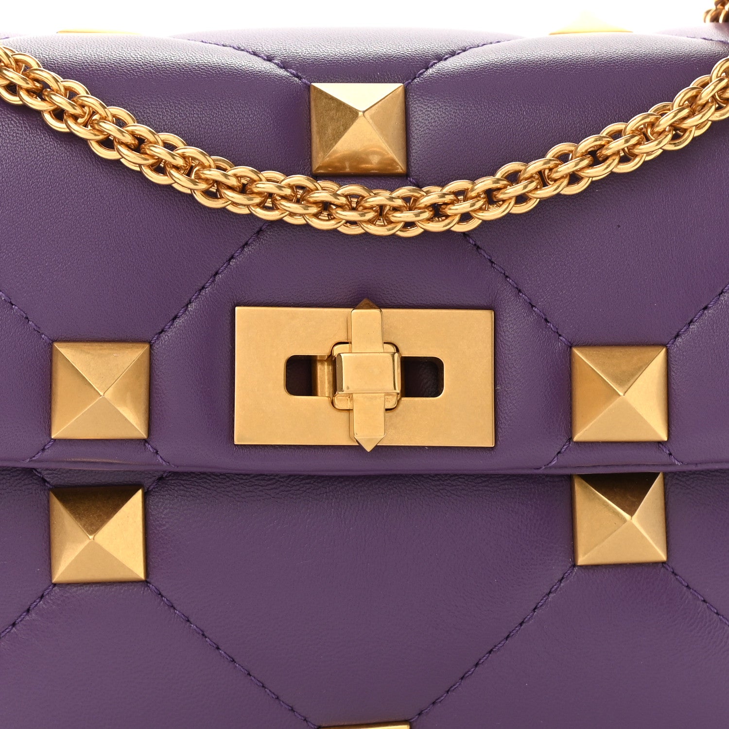Valentino Garavani Nappa Large Roman Stud Shoulder Bag Indian Violet 6 of 8