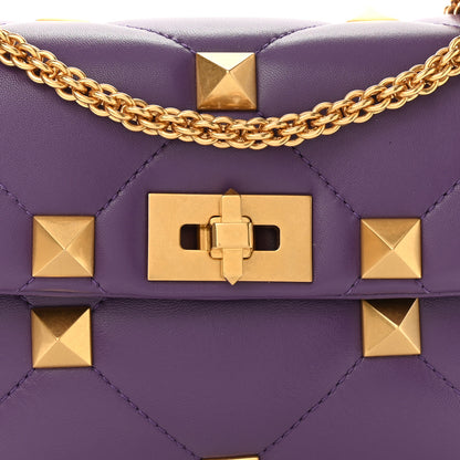 Valentino Garavani Nappa Large Roman Stud Shoulder Bag Indian Violet 6 of 8