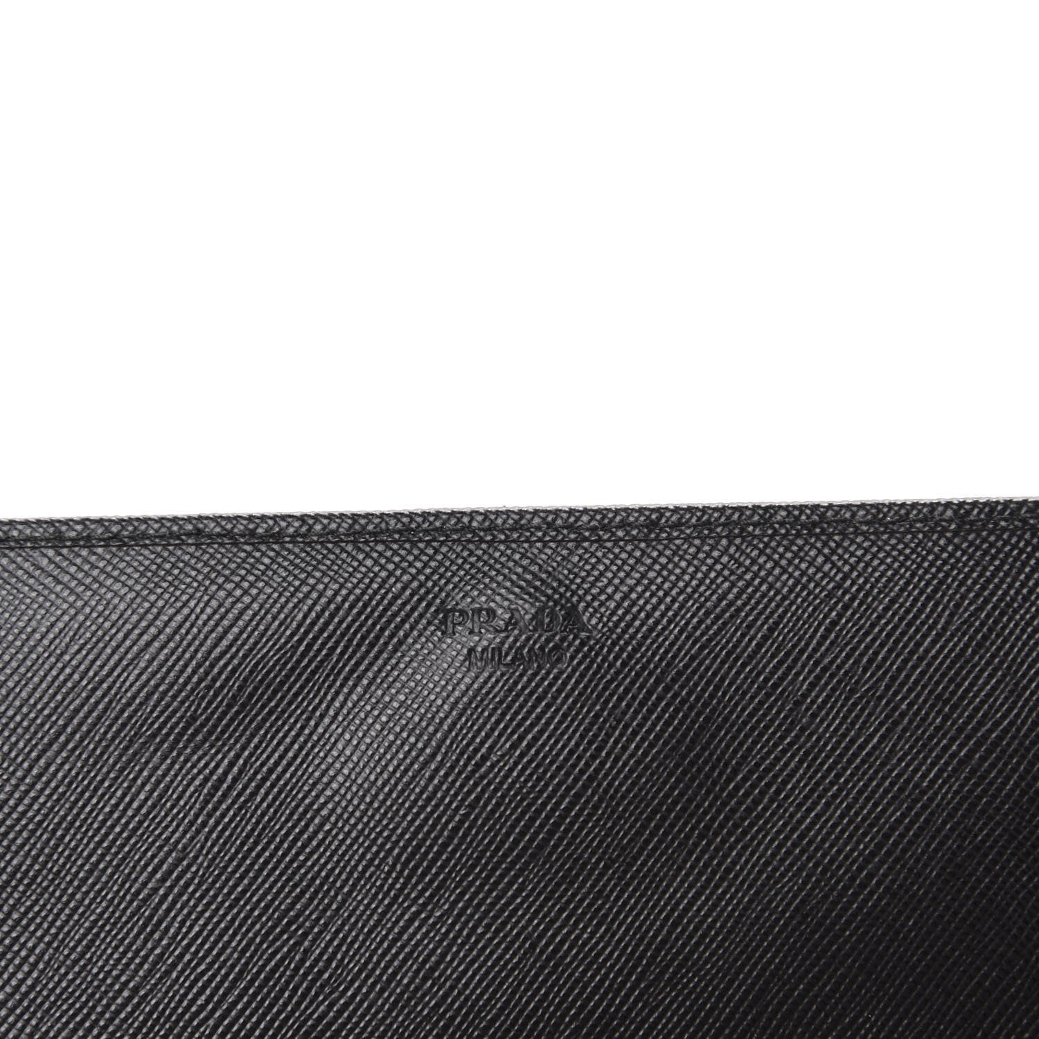 Prada Saffiano Metal Oro Chain Wallet Black 8 of 10