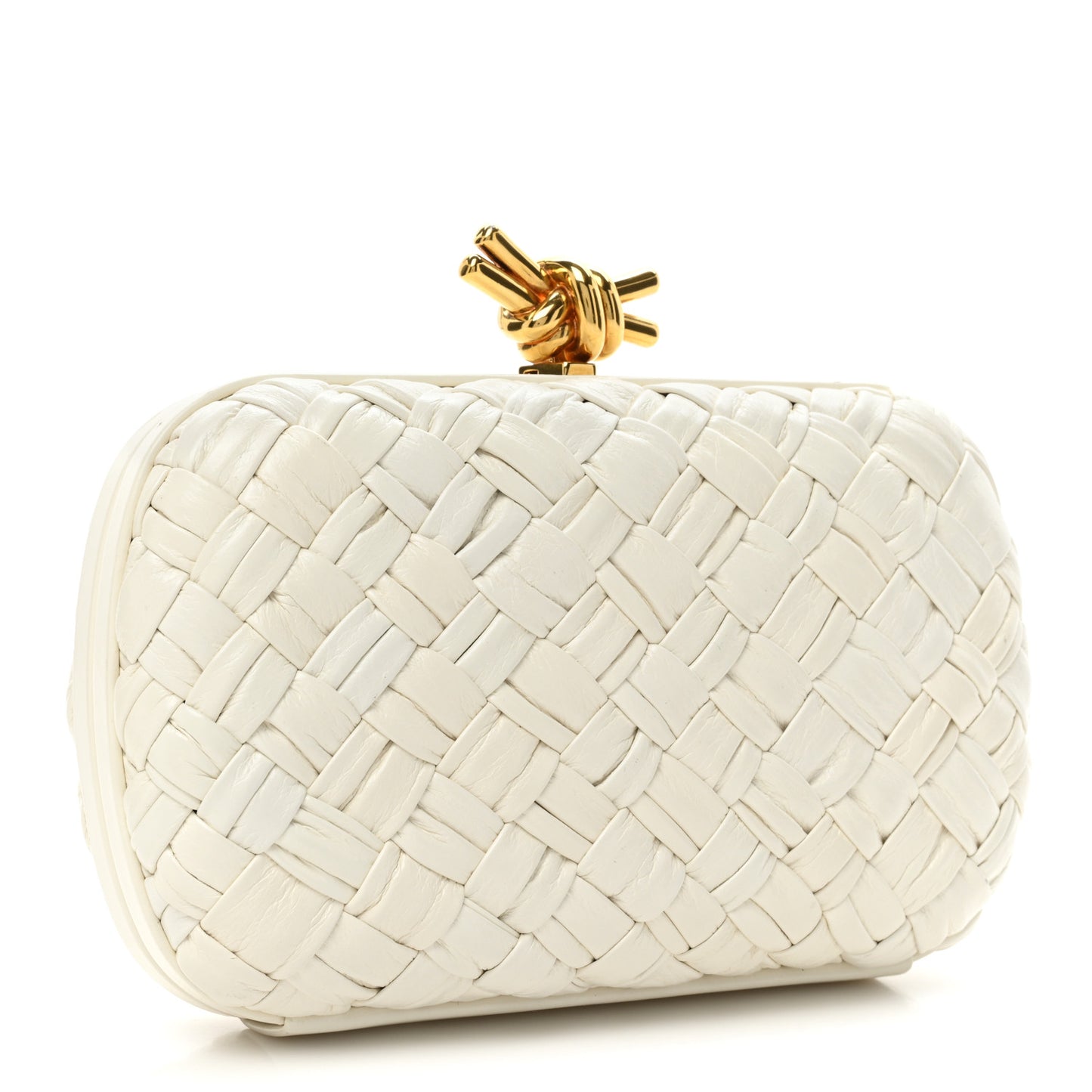 Foulard Intrecciato Minaudiere Knot Clutch Bone
