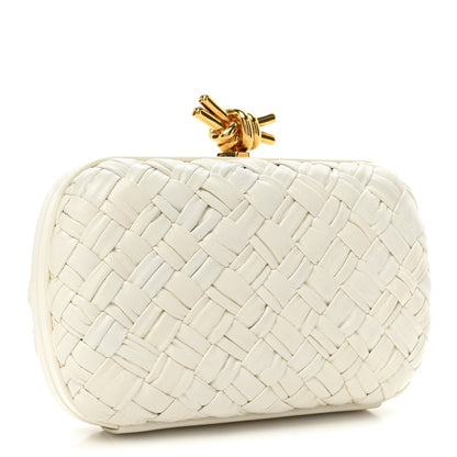 Bottega Veneta Foulard Intrecciato Minaudiere Knot Clutch Bone 3 of 13