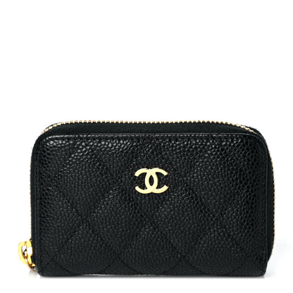 Chanel Caviar Quilted Zip Coin Purse Black 1 of 9