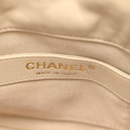 Chanel Lambskin Bucket Chain Drawstring Bag Beige 6 of 10