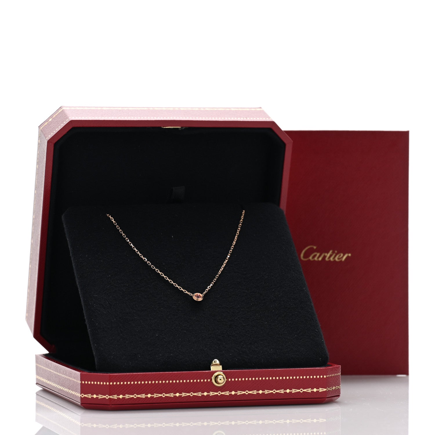 Cartier 18K Pink Gold Pink Sapphire D'Amour Pendant Necklace 3 of 5