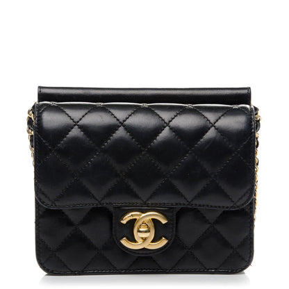Chanel Lambskin Quilted Crossing Times Mini Flap Black 1 of 8