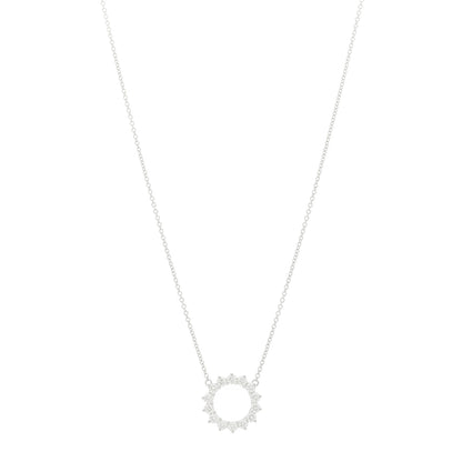 Tiffany Platinum Diamond Small Open Circle Pendant Necklace 1 of 6