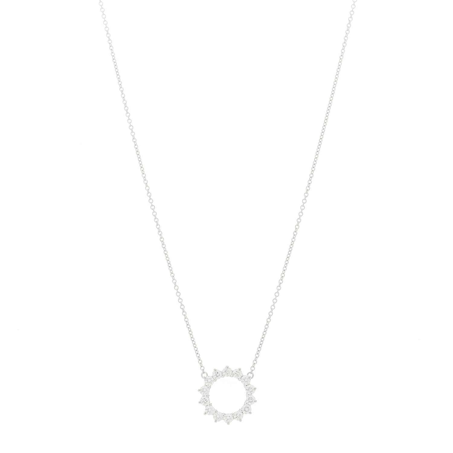 Tiffany Platinum Diamond Small Open Circle Pendant Necklace 1 of 6
