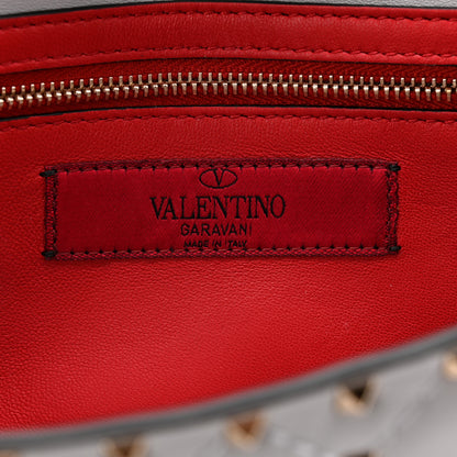 Valentino Garavani Lambskin Rockstud Spike Wallet on Chain Grey 6 of 10