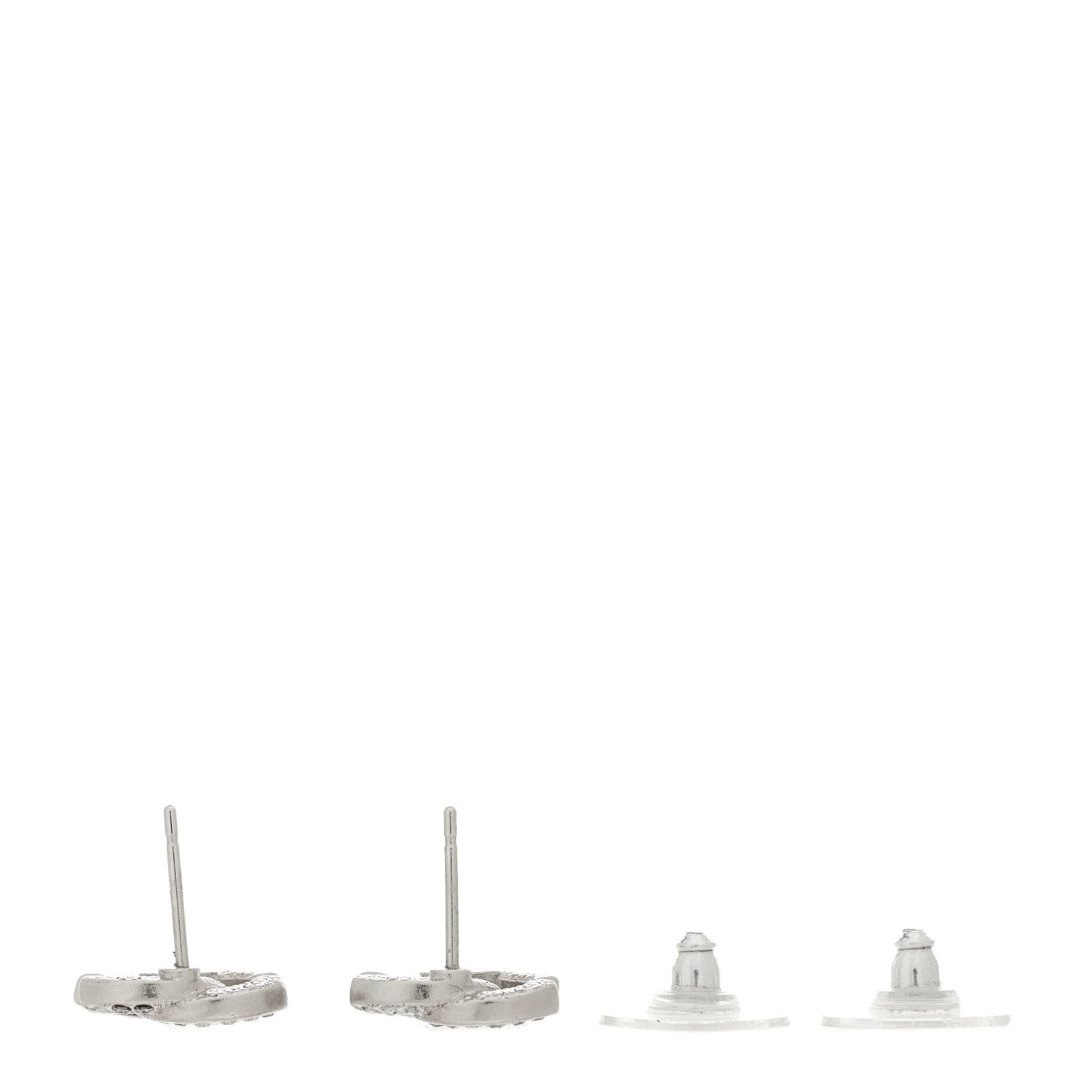 Chanel Crystal CC Earrings Silver 3 of 5