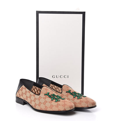 Gucci X MLB GG Monogram LA Dodgers Embroidered Mens Loafers 9 Beige Ruggine Black 8 of 8