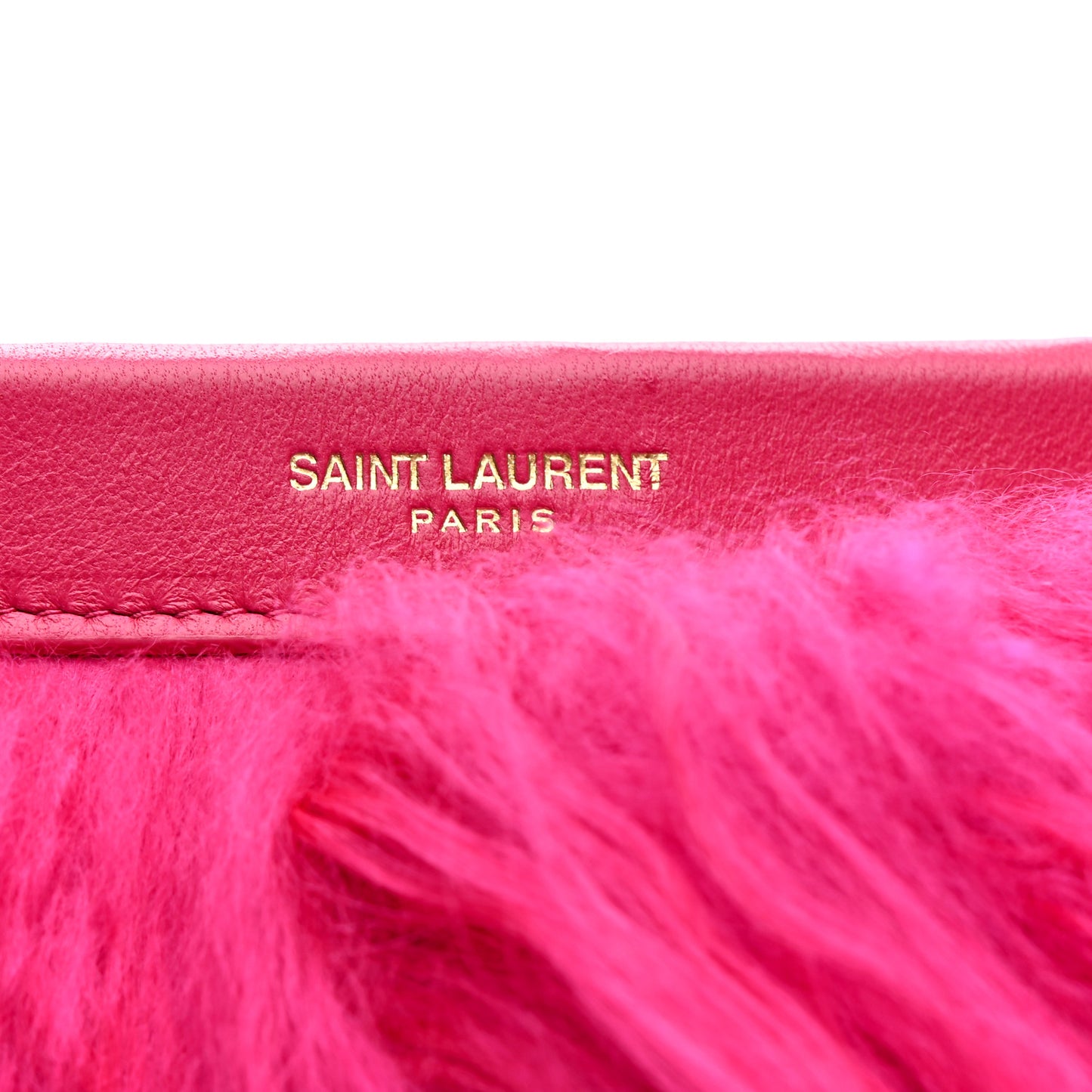 Fur Mini Pac Pac Pouch On Chain Fuchsia
