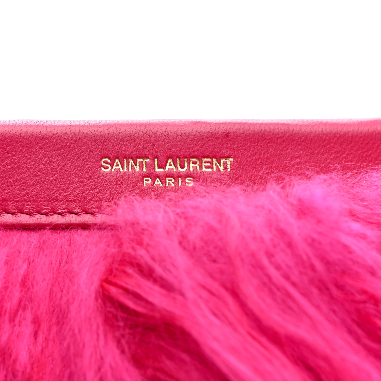 Saint Laurent Fur Mini Pac Pac Pouch On Chain Fuchsia 8 of 12
