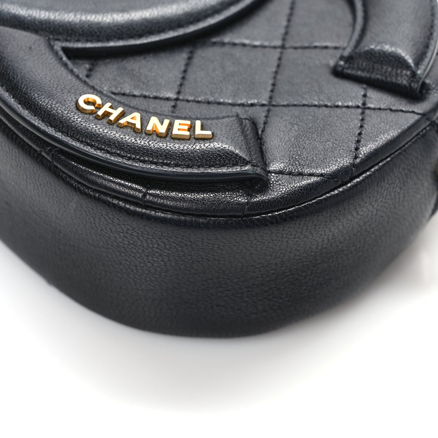 Lambskin Quilted Coco Midnight Camera Case Black